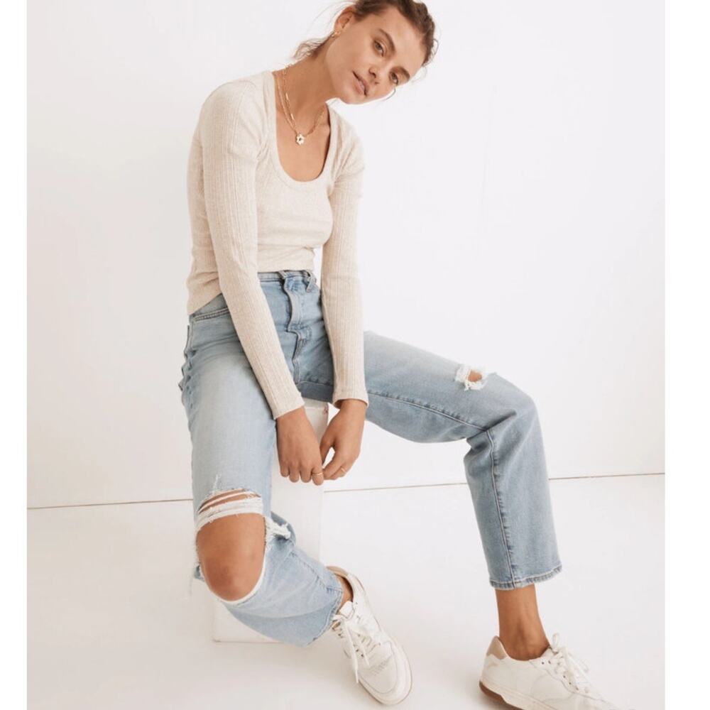 Madewell The Perfect Vintage Straight Jean‎ Danby Wash: Knee-Rip Edition 25